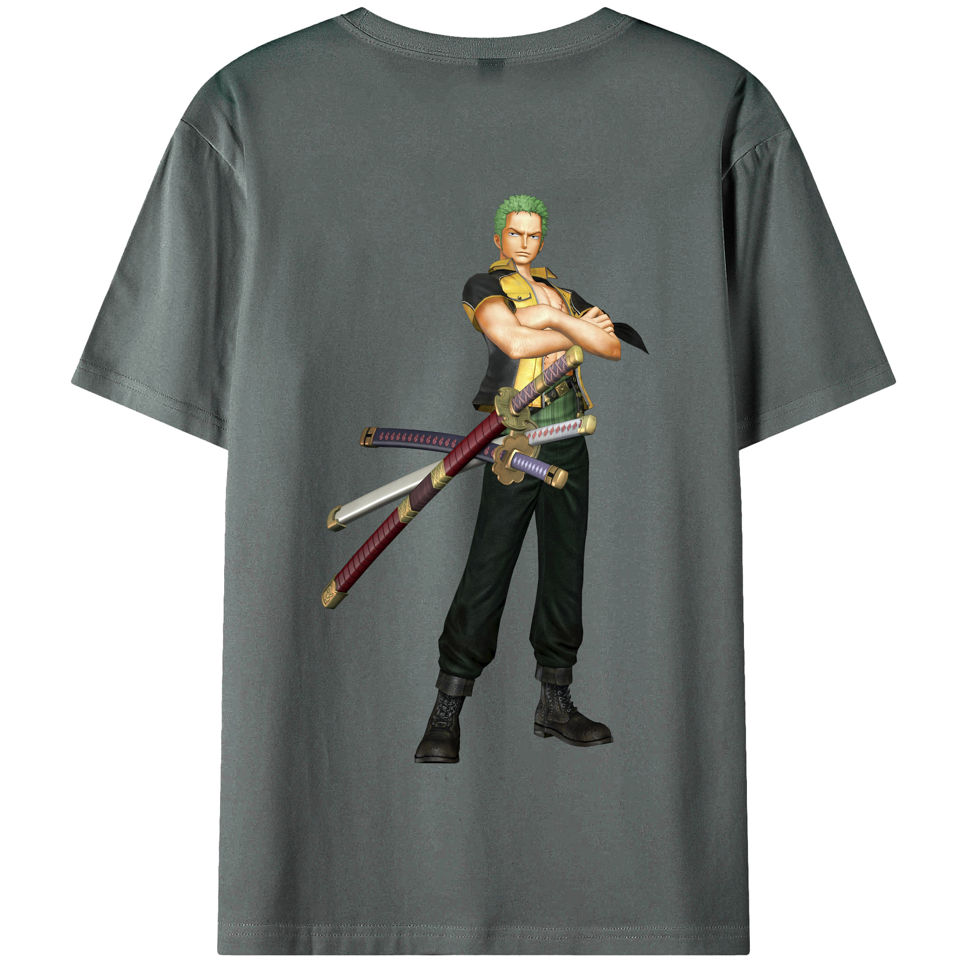 ワンピース ロロノア・ゾロ ONE PIECE Roronoa Zoro 綿100％半袖Tシャツ（背面プリント）